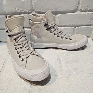 Converse Chuck Taylor All Star Waterproof Leather Sneakers - Pale Putty